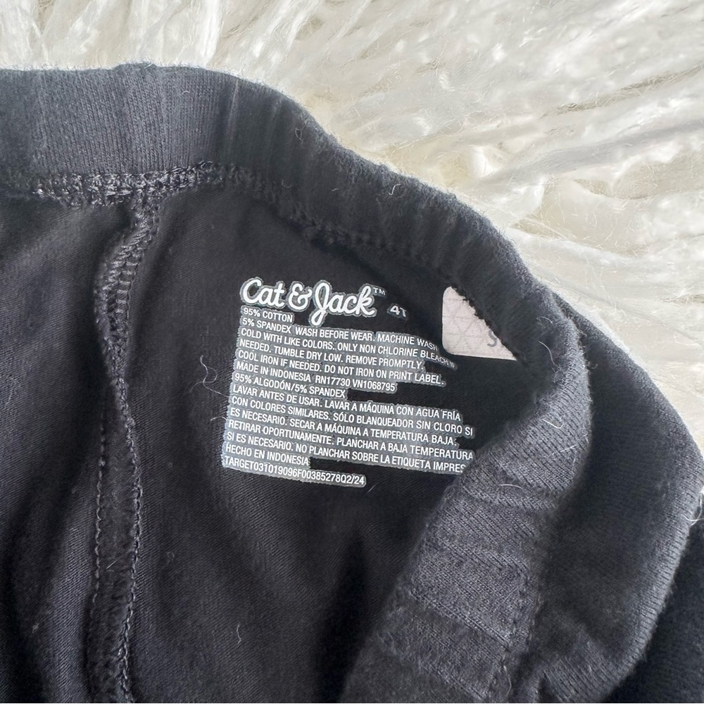 Cat & Jack Target Toddler Girls Black Leggings Pants Size 4T - Picture 3 of 3